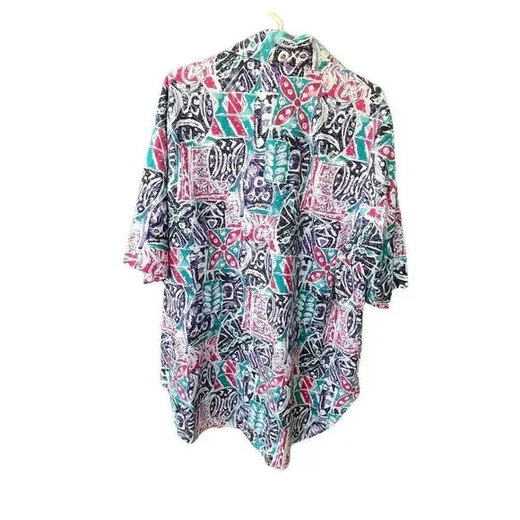 Vintage Physical Attraction size 1X  relaxed fit button front floral. - Picture 2 of 7